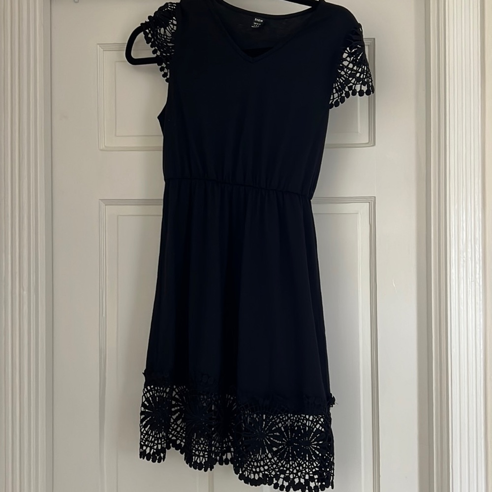Guipure lace insert dress